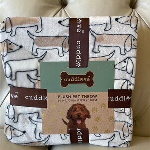 Dachshund themed Plush Pet Throw Blanket -